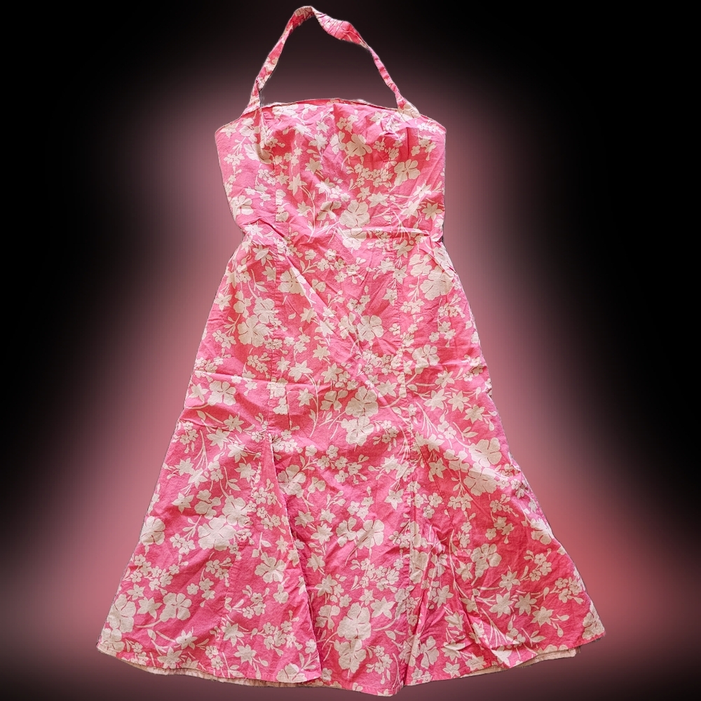 Tabitha Pink Floral Halter Sundress